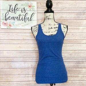 Topshop Blue Scoop Neck Fitted Tank Top Size US 6